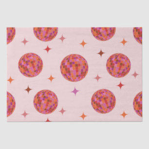Retro Pink Lila Orange Disco-Kugeln mit Sternen  Seidenpapier