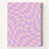 Retro Pink Lilac Pastell Verzierte Karo geprüft Notizblock (Rückseite)