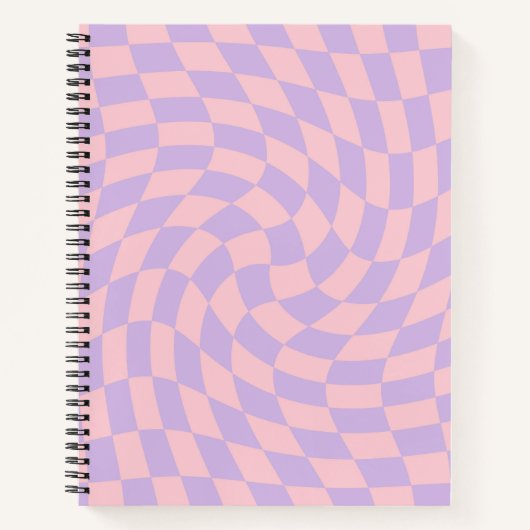 Retro Pink Lilac Pastell Verzierte Karo geprüft Notizblock (Vorderseite)