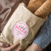 Retro Pink Loaf Brot, Erythropogene Zutaten Etiket Runder Aufkleber