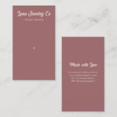Retro Pink Minimal 1 Button Schmuck Business Card Visitenkarte (Vorne/Hinten)