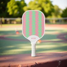 Retro Pink & Mint Green 70er/90er Streifen & Squig