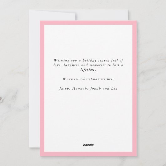 Retro Pink & Mint Green Pattern 3 Foto Weihnachten (Rückseite)