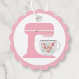 Retro Pink Mixer Baking Spirit's Helle Weihnachten Geschenkanhänger