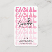 Retro Pink Moderne Gesichtsbehandlung Anleitung Sc Visitenkarte (Rückseite)