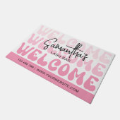 Retro Pink Moderner Schönheitssalon Wellness-Cente Fußmatte (Schrägansicht)