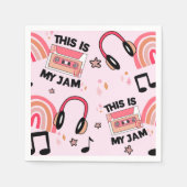 Retro Pink Music Dance Party Pattern Serviette (Vorderseite)