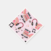 Retro Pink Music Dance Party Pattern Serviette (Ecke)