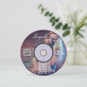 Retro Pink Music Producer CD DJ Business Card Einladung (Stehend Vorderseite)