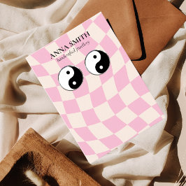 Retro Pink Muster Groovy Vintag Study Earring Visitenkarte