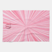 Retro Pink Muster Initialen Geschirrtuch (Horizontal)