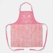 Retro Pink Muster Personalisierter Name Frauen Küc Schürze (Vorderseite)