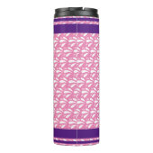 Retro Pink Muster Streifen Canoe Otter Individuell Thermosbecher (Rückseite)