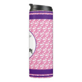 Retro Pink Muster Streifen Canoe Otter Individuell Thermosbecher (Nach rechts gedreht)