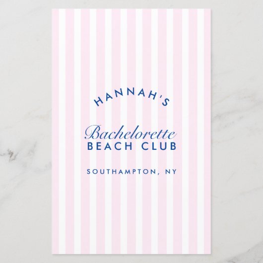 Retro Pink & Navy Blue Bachelorette Bingo Game (Rückseite)