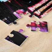 Retro Pink Neon Farben gezeichnet Fun Wild City Puzzle (Seite)