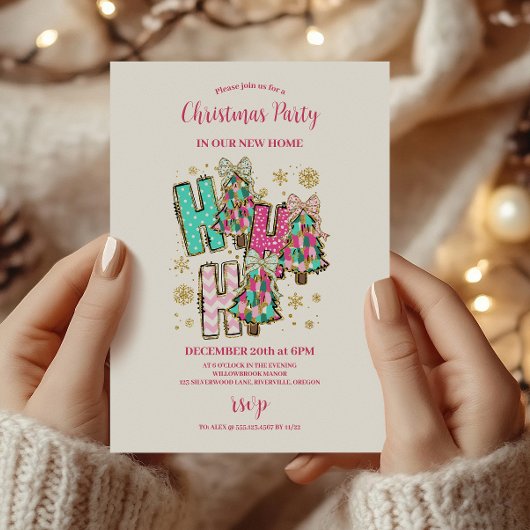 Retro Pink Nutcracker Christmas Einladung