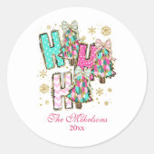 Retro Pink Nutcracker Weihnachten Runder Aufkleber (Vorderseite)