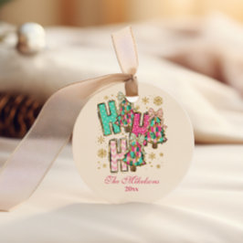 Retro Pink Nutcracker Weihnachten Runder Aufkleber