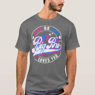 Retro Pink oder Blue Big Bro Lieben Sie Baby Gesch T-Shirt