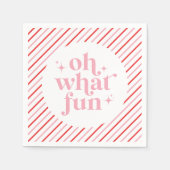 Retro Pink Oh, was Spaß Serviette (Vorderseite)