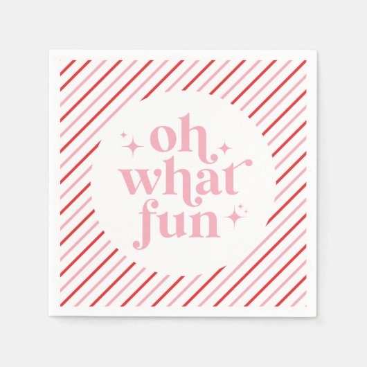 Retro Pink Oh, was Spaß Serviette (Vorderseite)