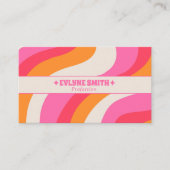 Retro Pink Orange 70s Boho Groovy Girly Trendy Visitenkarte (Vorderseite)