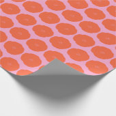 Retro Pink Orange Blume Niedlich Boho Blumenmuster Geschenkpapier (Ecke)