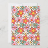 Retro Pink Orange Blumengroovy 30. Geburtstag Einladung (Rückseite)