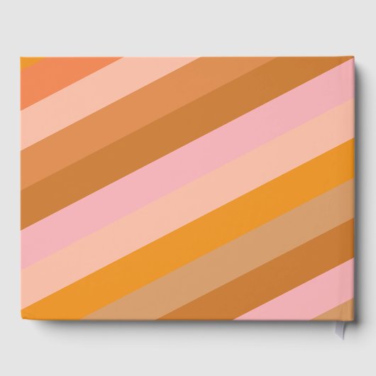 Retro Pink Orange Custom Brautparty Vielen Dank Gästebuch (Rückseite)