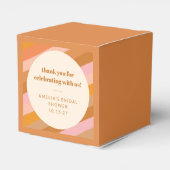 Retro Pink Orange Custom Brautparty Vielen Dank Geschenkschachtel (Rückseite)