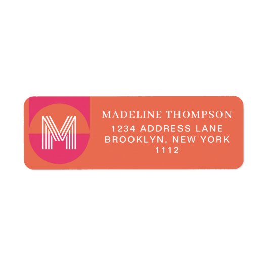 Retro Pink Orange Geometric Modern Monogram (Vorne)