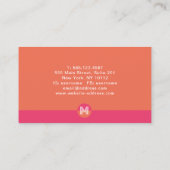 Retro Pink Orange Geometric Modern Monogram Visitenkarte (Rückseite)