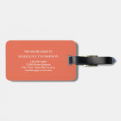 Retro Pink Orange Geometrisches Modernes Monogramm Gepäckanhänger (Rückseite horizontal)