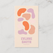 Retro Pink Orange QR Code Abstrakt Groovy Girly Visitenkarte (Vorderseite)