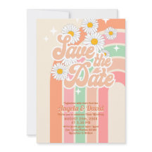 Retro Pink Orange Regenbogen Hochzeit speichern da
