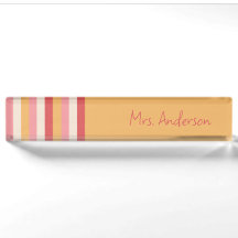 Retro Pink Orange und Gold Strips Script Name