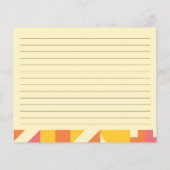 Retro Pink Orange Yellow Brautparty Rezeptkarte (Rückseite)