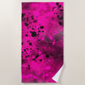 Retro Pink Paint Spritzer Beach Handtuch (Vorderseite)