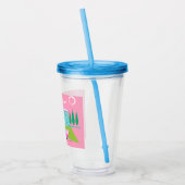 Retro Pink Palm Springs Akryllischer Tumbler Acryltrinkbecher (Links)