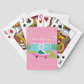 Retro Pink Palm Springs Classic Playing Cards Spielkarten (Rückseite)