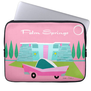 Retro Pink Palm Springs Electronics Bag Laptopschutzhülle