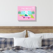 Retro Pink Palm Springs Gestrichen Canvas Print Leinwanddruck (Insitu (Schlafzimmer))