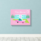 Retro Pink Palm Springs Gestrichen Canvas Print Leinwanddruck (Insitu (Holzboden))