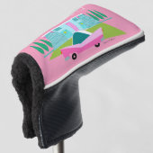 Retro Pink Palm Springs Golf Head Cover Headcover (3/4 Vorderseite)