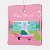 Retro Pink Palm Springs Keramik Ornament (Links)