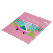 Retro Pink Palm Springs Keramik Tile Fliese (Seite)