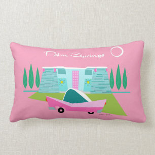 Retro Pink Palm Springs Kissen