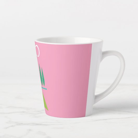 Retro Pink Palm Springs Latte Tasse (Rechts)