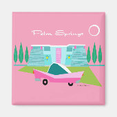 Retro Pink Palm Springs Magnet (Vorne)